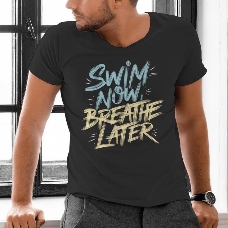 Swimmer Saying Swim Team Swimming Men's V-Neck T-Shirt Swimmer Saying Swim Team Swimming Men's V-Neck T-Shirt