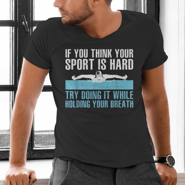 Swimming Art For Men Women Swimmer Swim Coach Training Men's V-Neck T-Shirt
