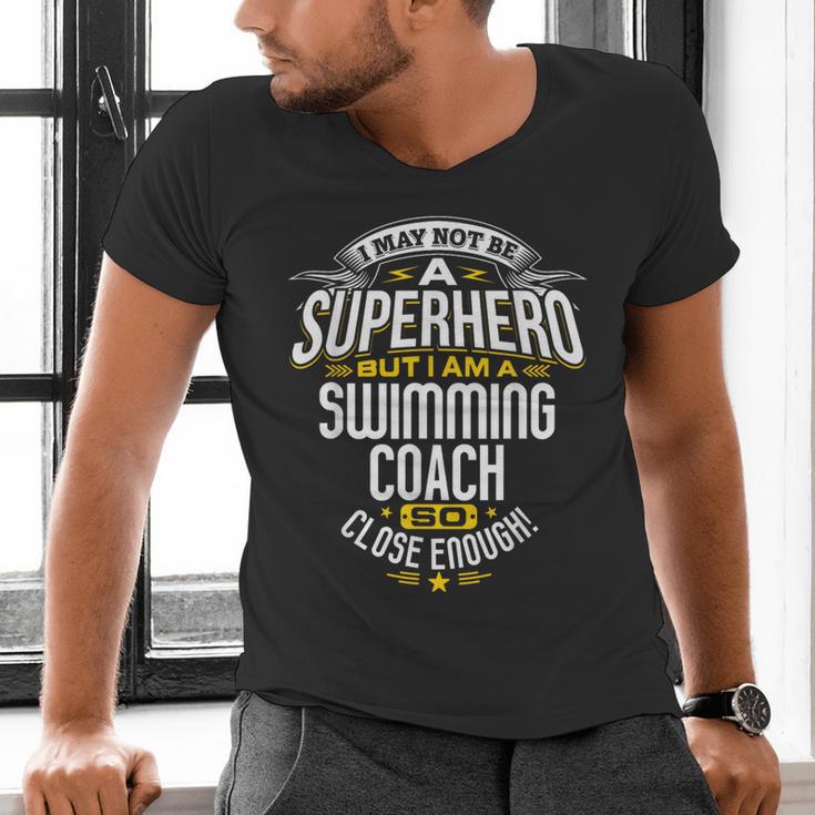Swimming Coach TShirt Idea Superhero Swimming Shirt Men's V-Neck T-Shirt