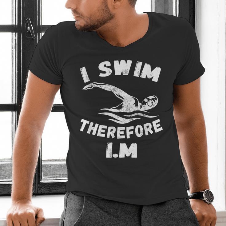 Swimming Competitive Freestyle Swim For Swimmer Men's V-Neck T-Shirt