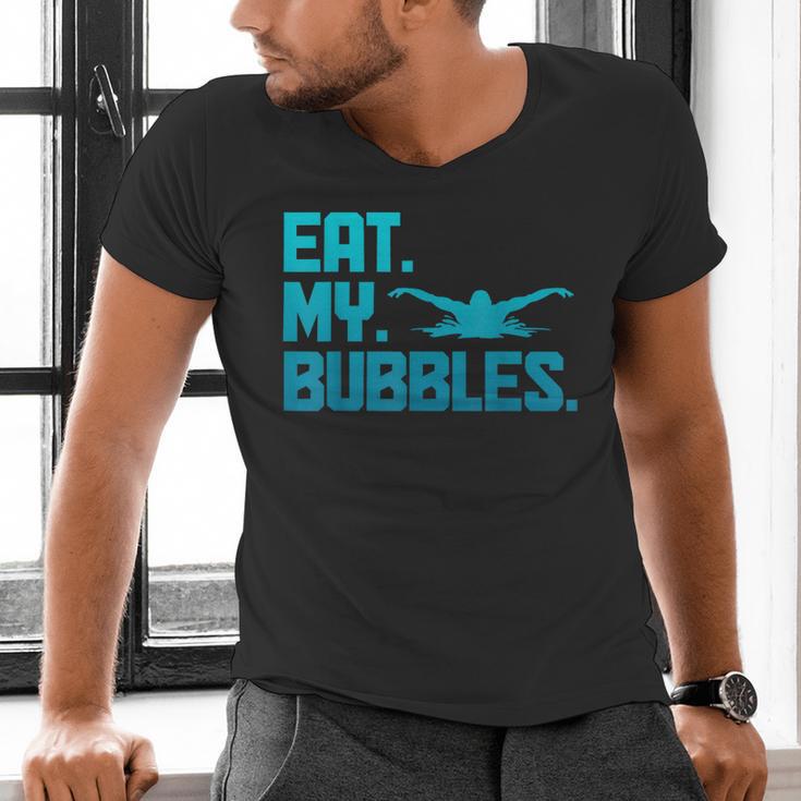 Swimming Eat My Bubbles Swimmer Swim Men's V-Neck T-Shirt
