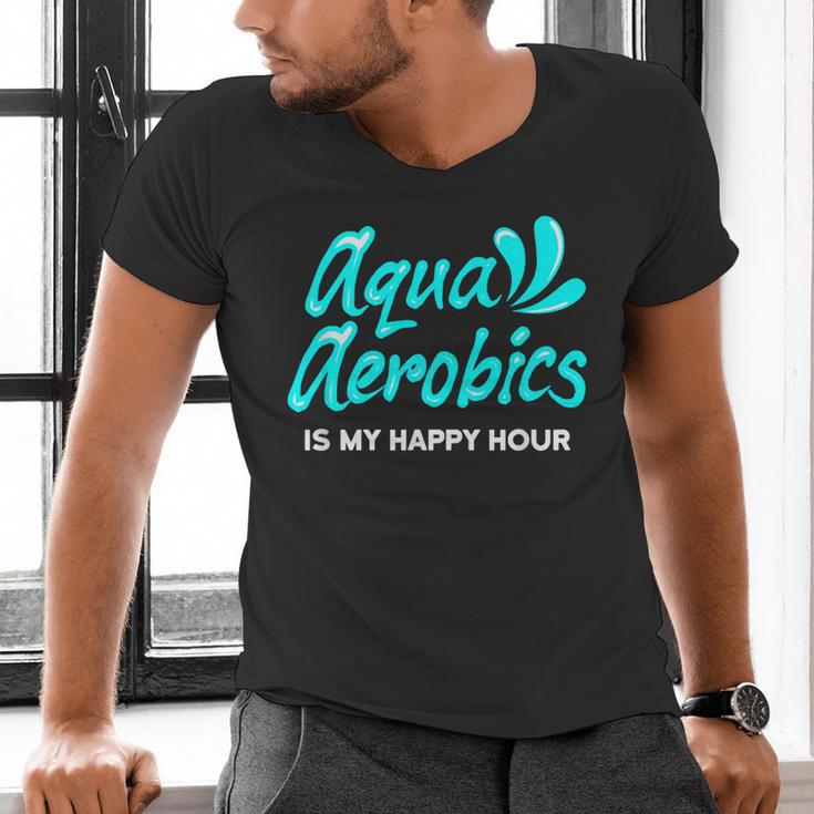 Swimming Water Aerobics Lover Aqua Aerobics Is My Happy Hour Men's V-Neck T-Shirt Swimming Water Aerobics Lover Aqua Aerobics Is My Happy Hour Men's V-Neck T-Shirt