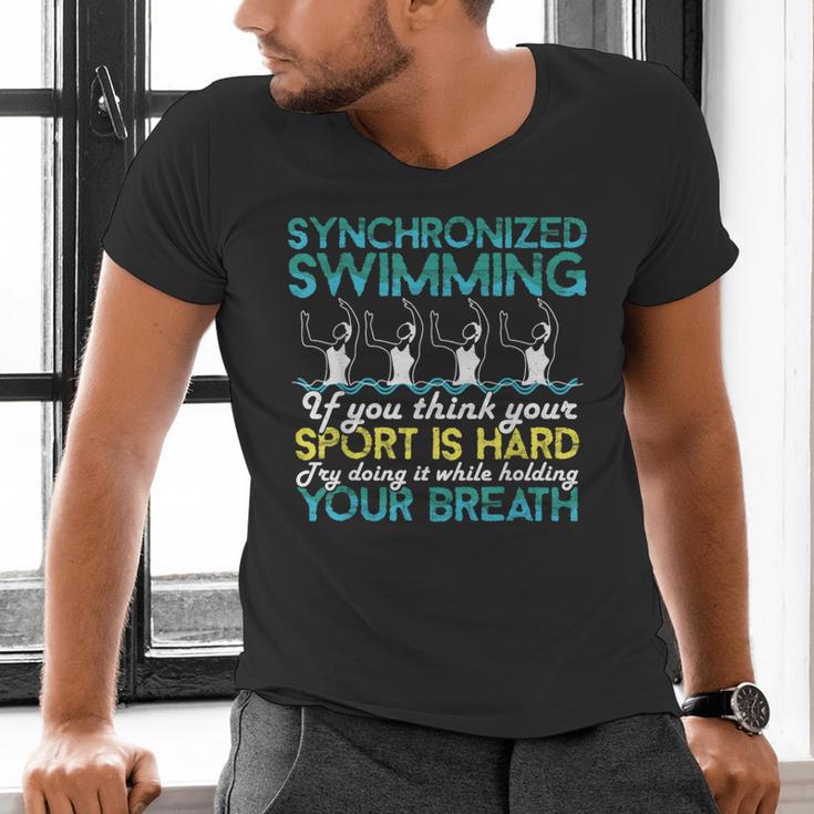 Synchronized Swimming Shirt Synchro Swimmer Artistic Men's V-Neck T-Shirt Synchronized Swimming Shirt Synchro Swimmer Artistic Men's V-Neck T-Shirt