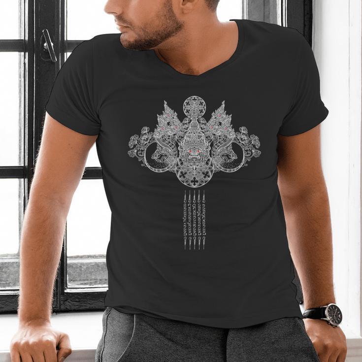 Thai Sak Yant Tattoo Muay Thai Art Men's V-Neck T-Shirt