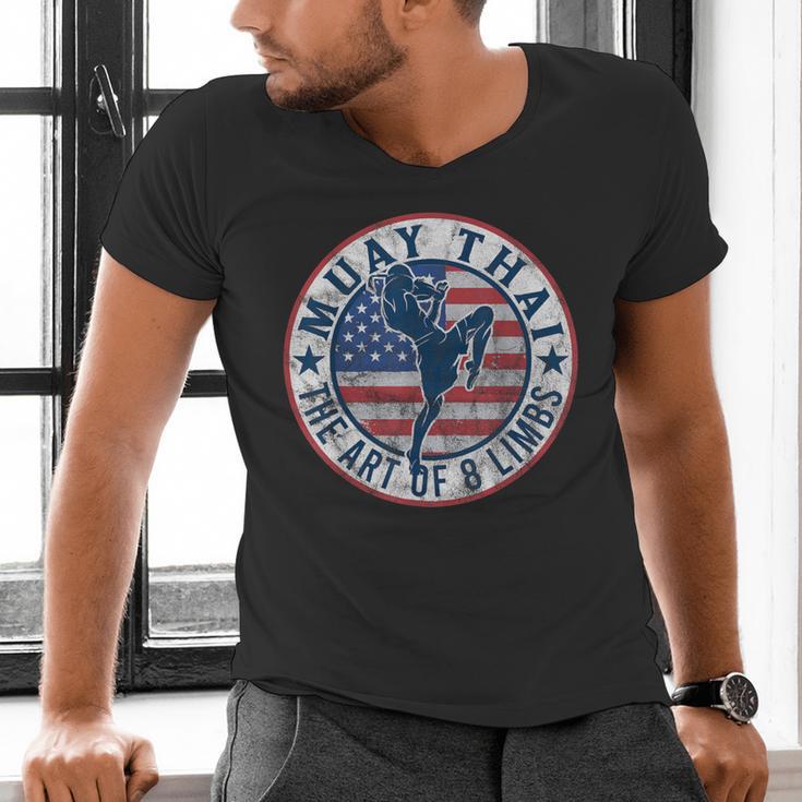 Vintage Muay Thai Karate Boxing Mixed Martial Arts Men's V-Neck T-Shirt