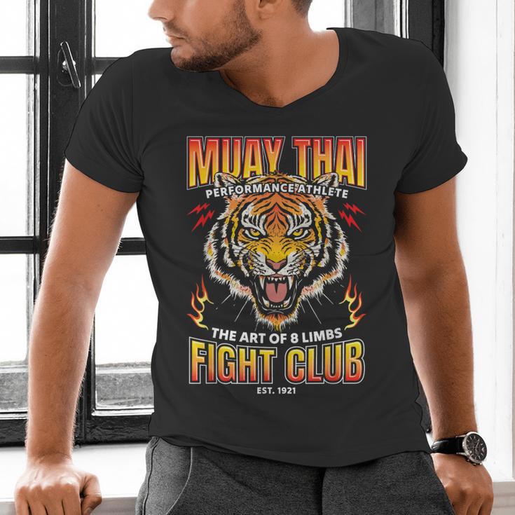 Vintage Muay Thai Twin Tiger Art Of 8 Limbs Men's V-Neck T-Shirt Vintage Muay Thai Twin Tiger Art Of 8 Limbs Men's V-Neck T-Shirt