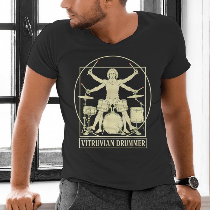 Vitruvian Drummer Drum Kit Music Lover Musician Men Men's V-Neck T-Shirt
