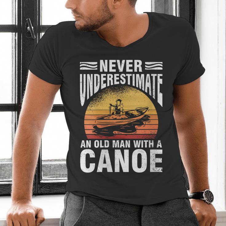 Women's Canoe Old Man Men's V-Neck T-Shirt Women's Canoe Old Man Men's V-Neck T-Shirt