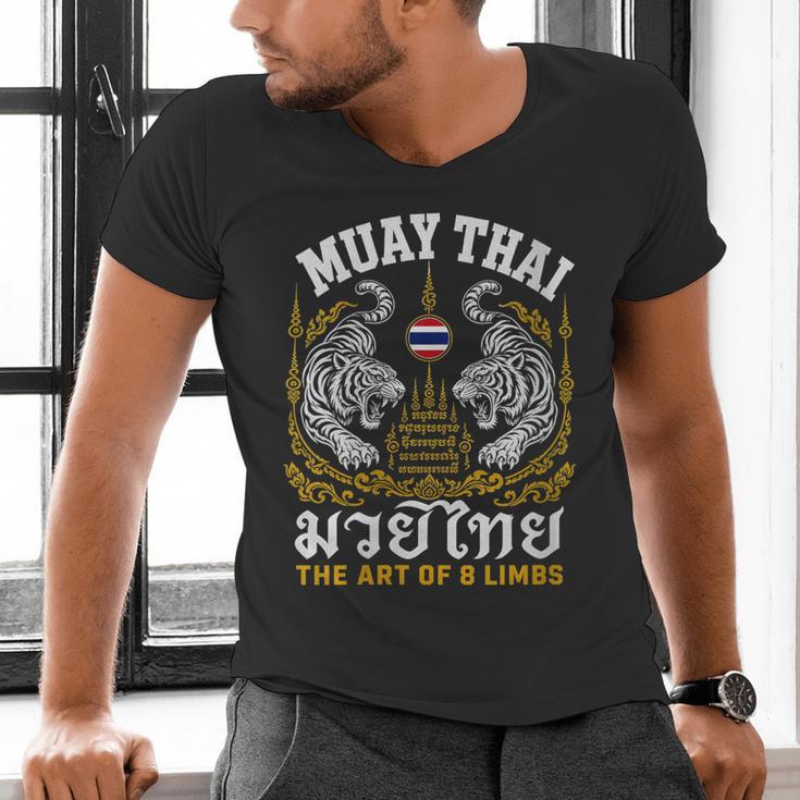Women's Muay Thai The Art Of 8 Limbs Martial Arts Tigers Men's V-Neck T-Shirt Women's Muay Thai The Art Of 8 Limbs Martial Arts Tigers Men's V-Neck T-Shirt