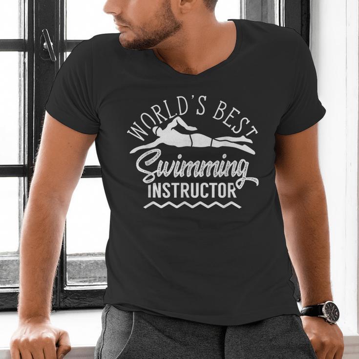 World's Best Swimming Instructor Teacher Coach Swim Men Women Kids Men's V-Neck T-Shirt World's Best Swimming Instructor Teacher Coach Swim Men Women Kids Men's V-Neck T-Shirt