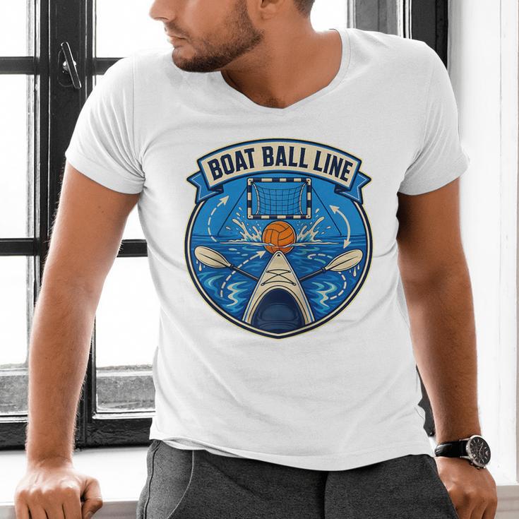Boat Ball LINE Kayak Polo Canoe Team Raglan Baseball Tee Men's V-Neck T-Shirt