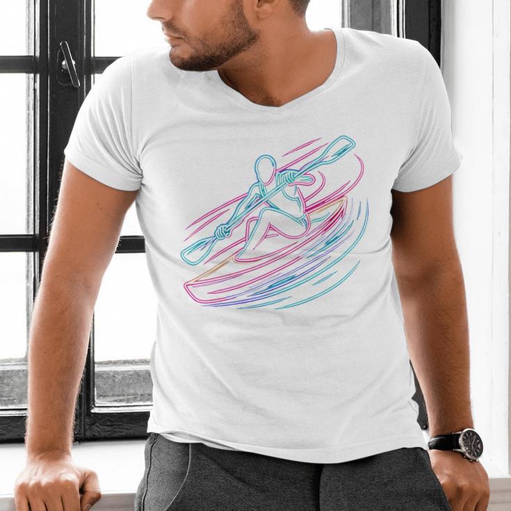 Canoe Canoeing Kayak Paddling Canoeist Men's V-Neck T-Shirt