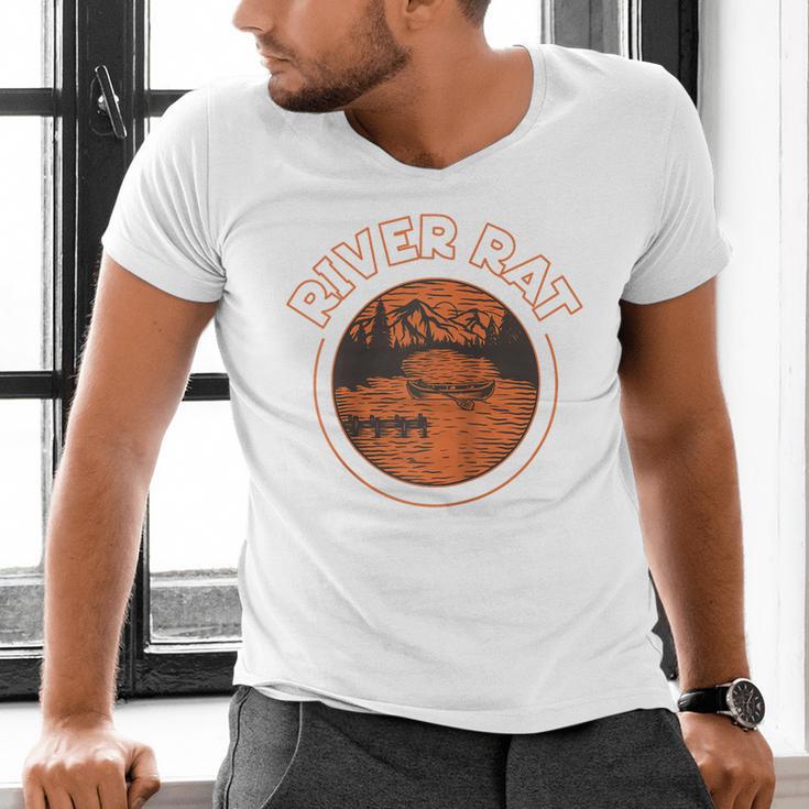 Canoe Canoeing Retro River Rat Raglan Baseball Tee Men's V-Neck T-Shirt Canoe Canoeing Retro River Rat Raglan Baseball Tee Men's V-Neck T-Shirt