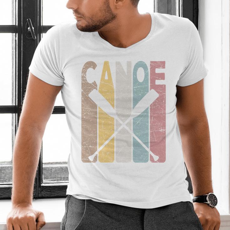 Canoe Vintage Canoeing Retro Canoe Paddling Men's V-Neck T-Shirt