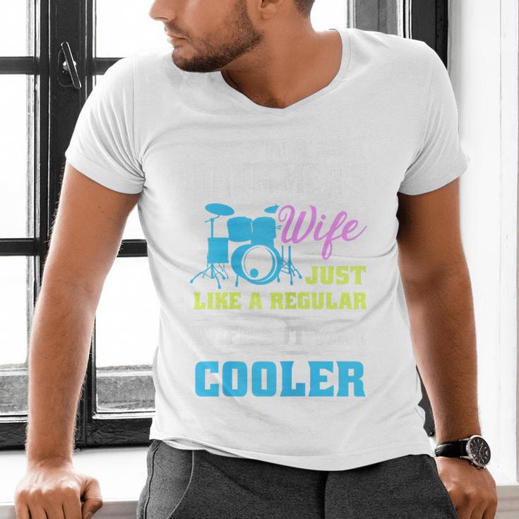 Cool Drum Kit Percussionist Drummer Wife Quote Image T-Shirt Men's V-Neck T-Shirt