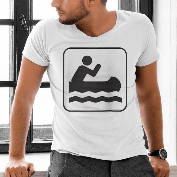 Cool Outdoor Water Sport Canoe Raglan Baseball Tee Men's V-Neck T-Shirt
