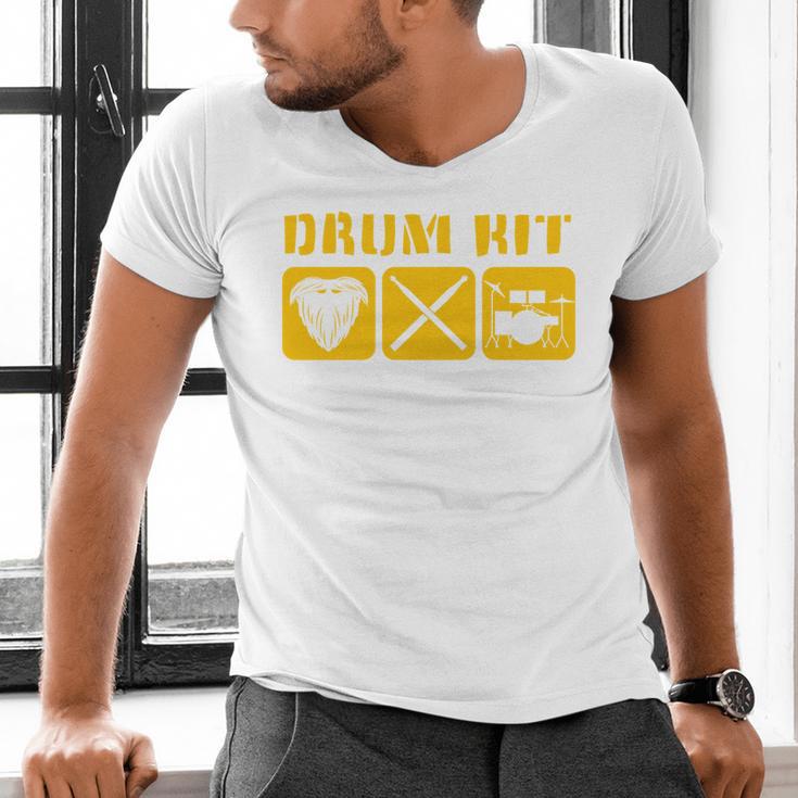 Drum Kit Band Drumming Drumsticks Musical Drums Men's V-Neck T-Shirt Drum Kit Band Drumming Drumsticks Musical Drums Men's V-Neck T-Shirt