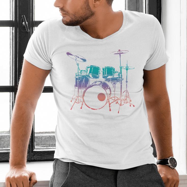 Drum Kit Drummer Graphic Men's V-Neck T-Shirt
