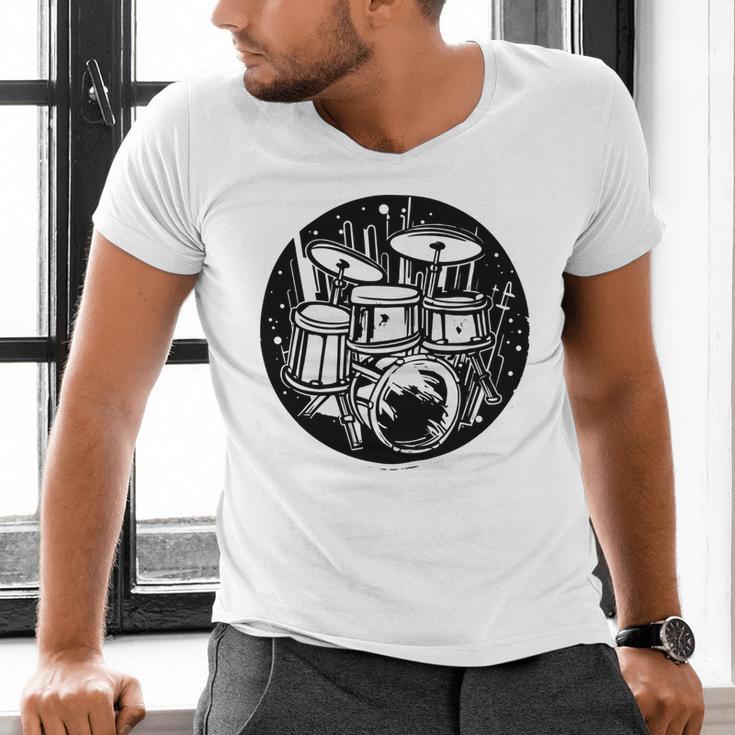 Drum Kit Drums Sweatshirt Men's V-Neck T-Shirt Drum Kit Drums Sweatshirt Men's V-Neck T-Shirt