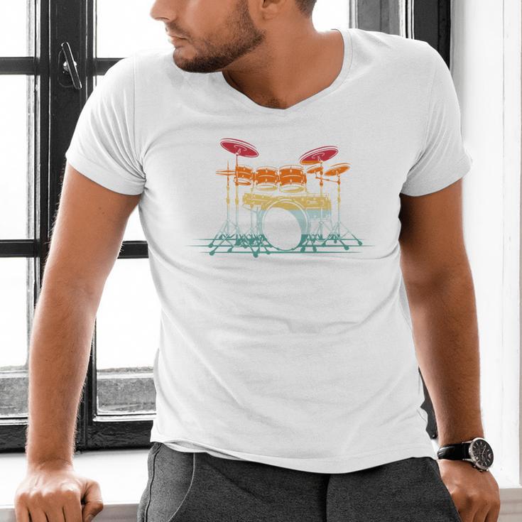 Drum Kit Musical Retro Instrument Musician Men's V-Neck T-Shirt Drum Kit Musical Retro Instrument Musician Men's V-Neck T-Shirt