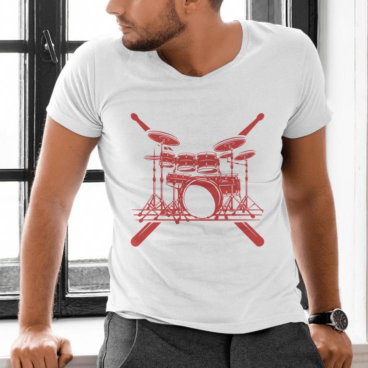 Drum Kit Percussion For Drummer Percussionist Musician Men's V-Neck T-Shirt Drum Kit Percussion For Drummer Percussionist Musician Men's V-Neck T-Shirt