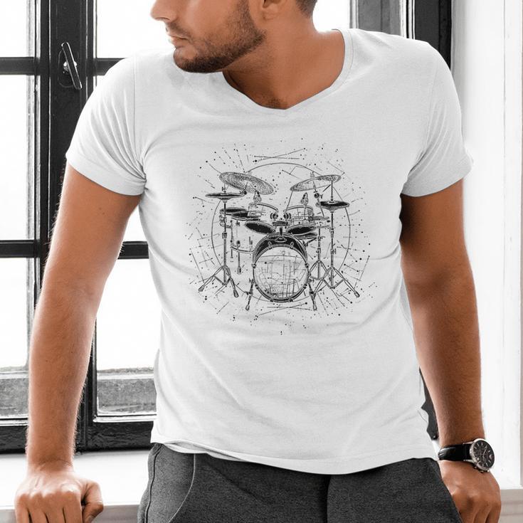 Drum Kit Raglan Baseball Tee Men's V-Neck T-Shirt Drum Kit Raglan Baseball Tee Men's V-Neck T-Shirt