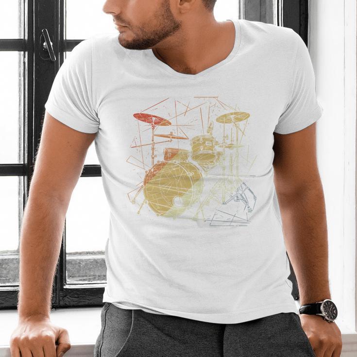 Drum Kit Retrowave Drums Men's V-Neck T-Shirt