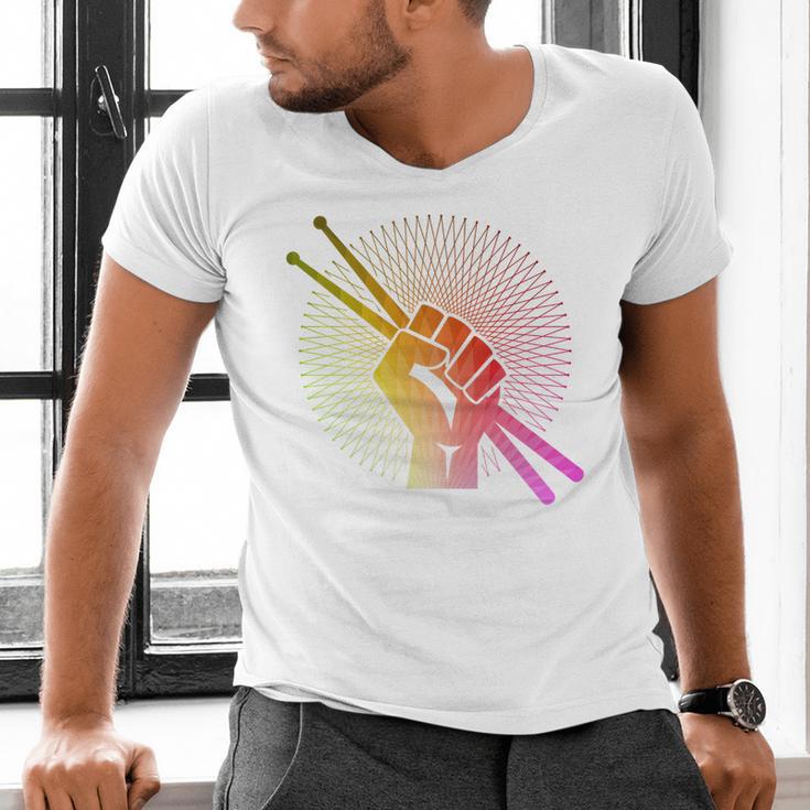 Drummer Drumsticks Fist Drum Kit Sweatshirt Men's V-Neck T-Shirt