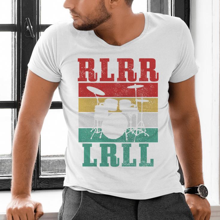 Drummer RLRR LRLL Vintage Drum Kit Sweatshirt Men's V-Neck T-Shirt Drummer RLRR LRLL Vintage Drum Kit Sweatshirt Men's V-Neck T-Shirt