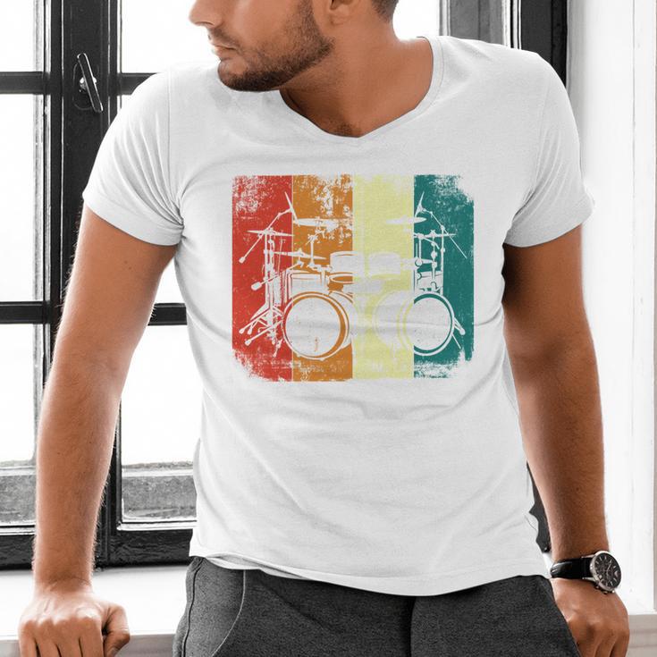 Drumset Cool Retro Vintage Drum Kit Drummer Music Percussion Men's V-Neck T-Shirt Drumset Cool Retro Vintage Drum Kit Drummer Music Percussion Men's V-Neck T-Shirt