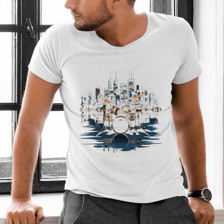 Drumset Drum Kit Music Drummer Drumming Men's V-Neck T-Shirt Drumset Drum Kit Music Drummer Drumming Men's V-Neck T-Shirt
