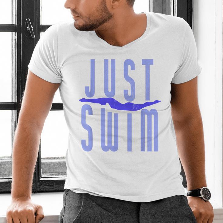 Just Swim Swimmer Swimming Men's V-Neck T-Shirt