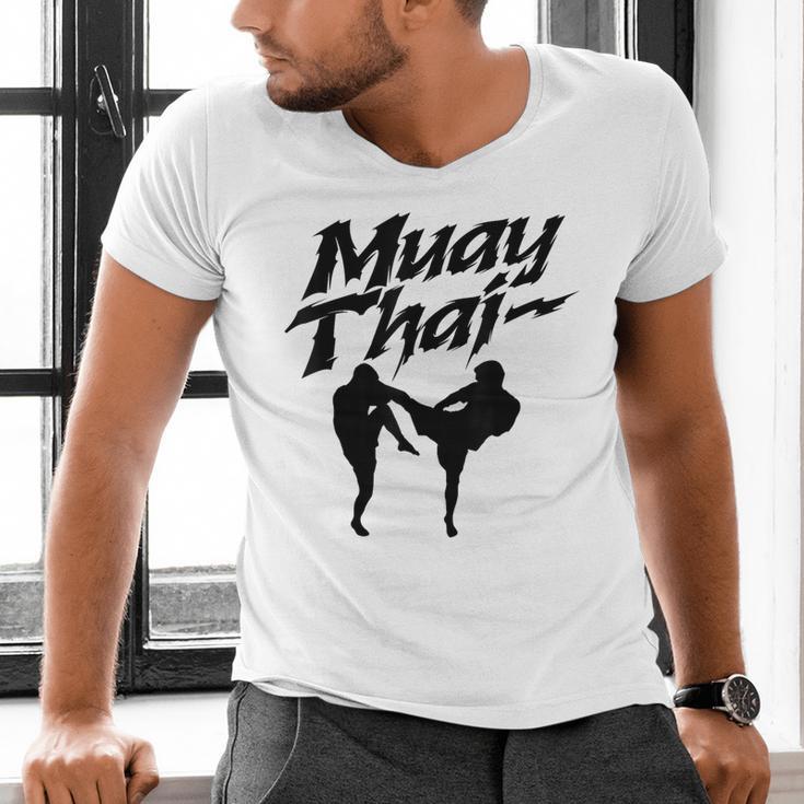 Muay Thai Boxing Martial Arts Fighter Men's V-Neck T-Shirt