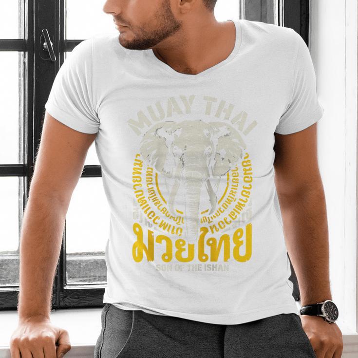 Muay Thai Thailand Fighter Martial Arts Son Of The Ishan Tee Raglan Baseball Tee Men's V-Neck T-Shirt