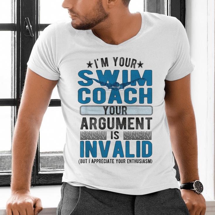 Swim Coach Swimming Coach Men's V-Neck T-Shirt Swim Coach Swimming Coach Men's V-Neck T-Shirt