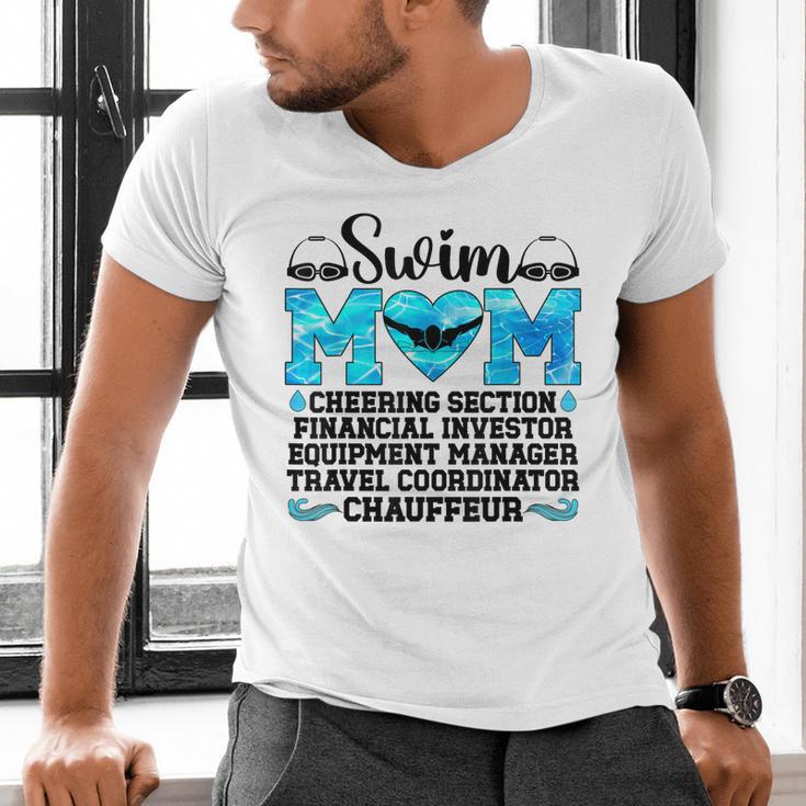 Swim Mom Definition Swimming Mother Of A Swimmer Mom Men's V-Neck T-Shirt
