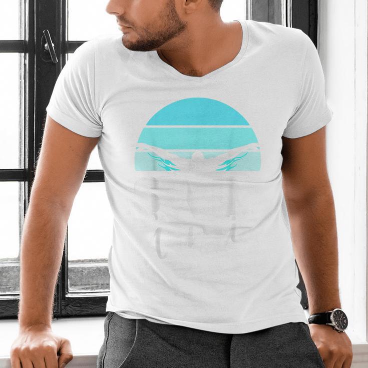Swim Team Shirt Aunt Auntie Nephew Swimming Swimmer Men's V-Neck T-Shirt Swim Team Shirt Aunt Auntie Nephew Swimming Swimmer Men's V-Neck T-Shirt