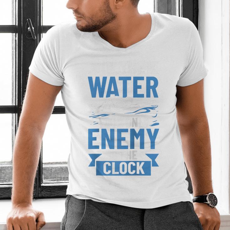 Swimming Enthusiast Swimming Expert Swimming Lover Swimmer Raglan Baseball Tee Men's V-Neck T-Shirt Swimming Enthusiast Swimming Expert Swimming Lover Swimmer Raglan Baseball Tee Men's V-Neck T-Shirt