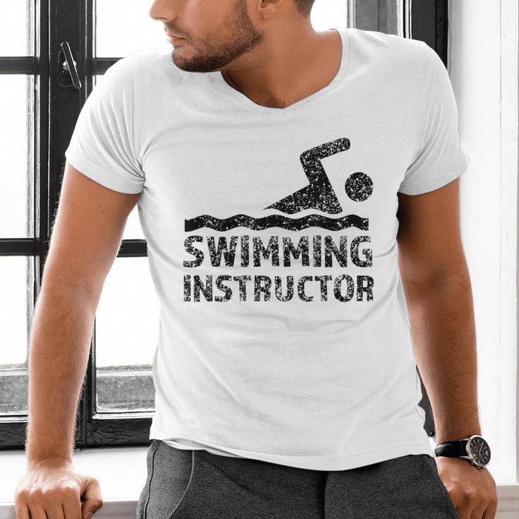 Swimming Instructor Lesson Swim Coach Men's V-Neck T-Shirt Swimming Instructor Lesson Swim Coach Men's V-Neck T-Shirt