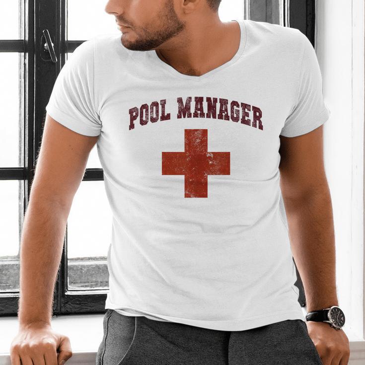 Swimming Pool Manager Beach Vacay Lifeguards Swim Cruise Men's V-Neck T-Shirt Swimming Pool Manager Beach Vacay Lifeguards Swim Cruise Men's V-Neck T-Shirt