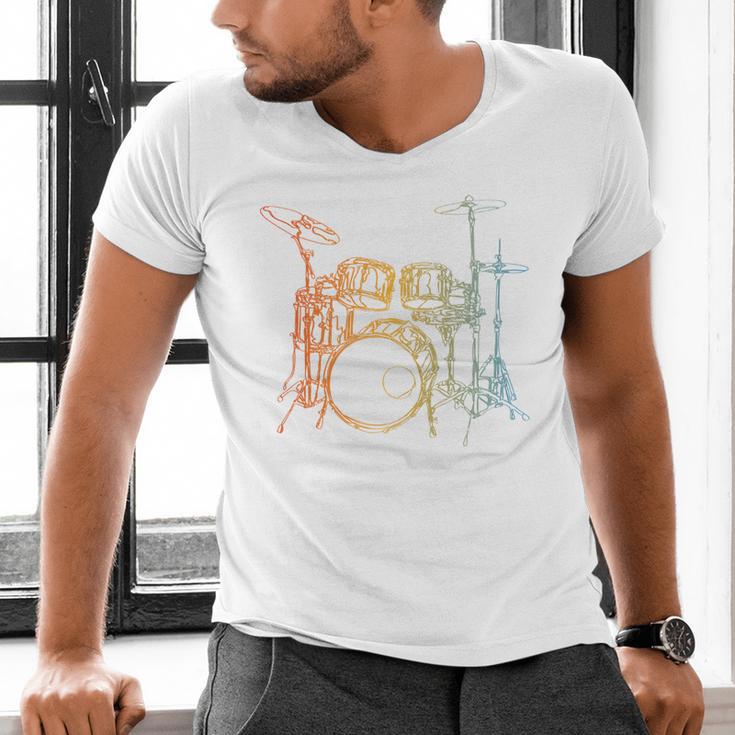 Vintage Drummer Drum Kit Men's V-Neck T-Shirt