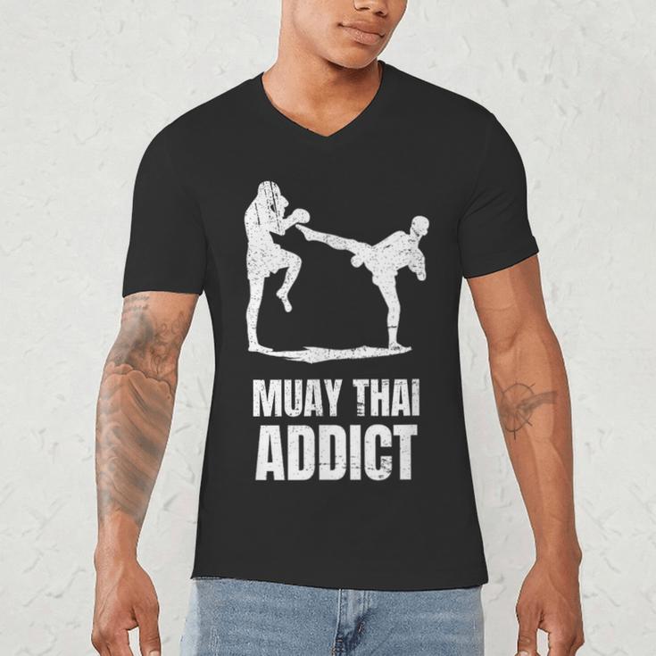 Addicted To Muay Thai Graphic Shirt Men's V-Neck T-Shirt