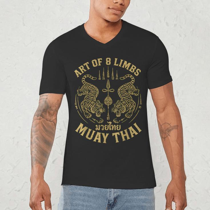 Art Of 8 Limbs MMA Tiger Muay Thai Fighter Muay Thai Men's V-Neck T-Shirt Art Of 8 Limbs MMA Tiger Muay Thai Fighter Muay Thai Men's V-Neck T-Shirt