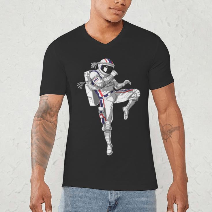 Astronaut Muay Thai Boxing Karate Kickboxing Martial Arts Men's V-Neck T-Shirt