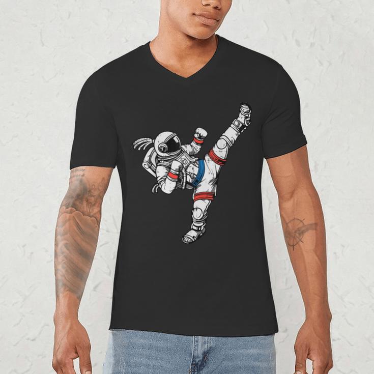 Astronaut Muay Thai Fighter Space Martial Arts Men Women Kid Men's V-Neck T-Shirt