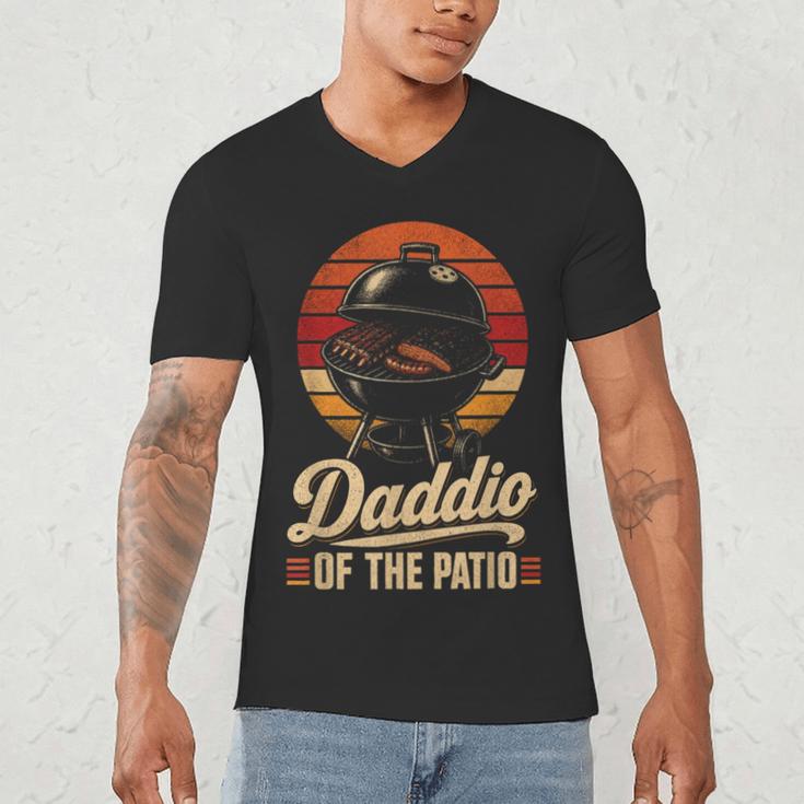 BBQ Dad Daddio Of The Patio Fathers Day Grilling Men's V-Neck T-Shirt