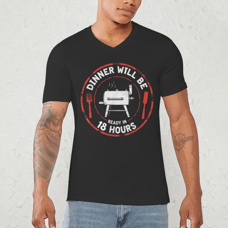 Bbq Dad Meat Smoker Dinner Will Be Ready In 18 Hours Men's V-Neck T-Shirt