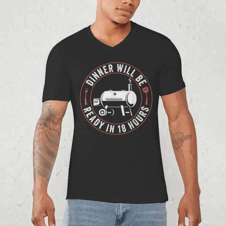 BBQ Dad Smoking Meat Smoker Barbecue Dad Apparel Men's V-Neck T-Shirt