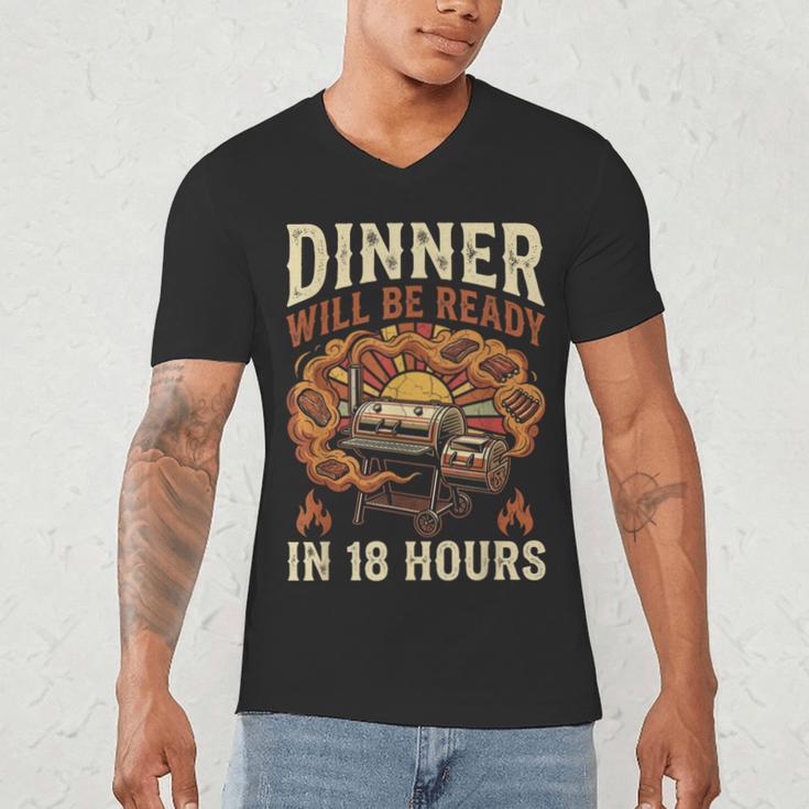 BBQ Dad Smoking Meat Smoker Barbecue Men's V-Neck T-Shirt
