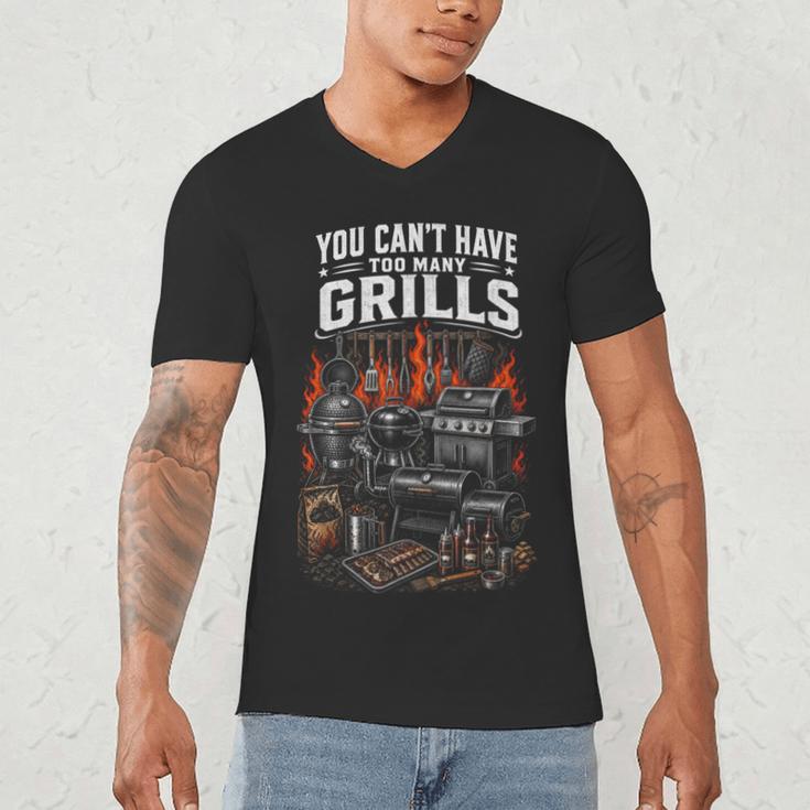 BBQ Dad Smoking Meat Smoker Barbecue Smoker Men's V-Neck T-Shirt